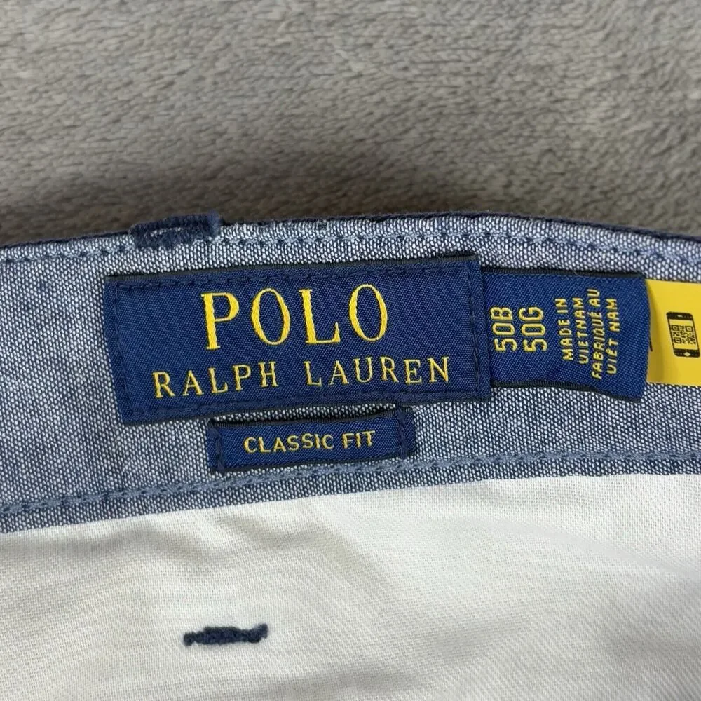 Polo Ralph Lauren Shorts Men's‎ 50 Big Blue Chino Cotton Twill Classic Fit